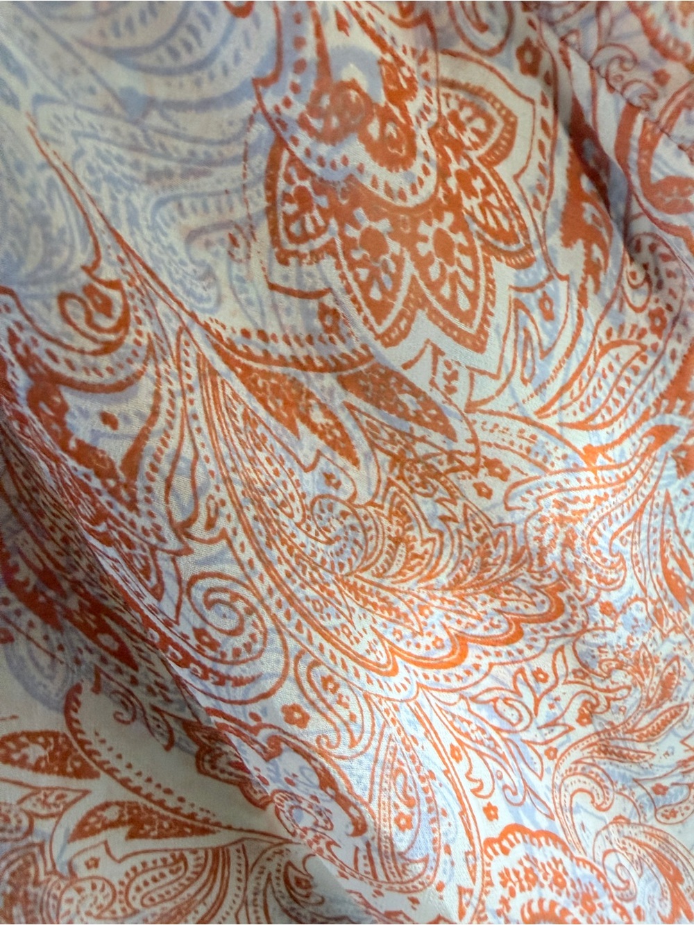 Eight Sixty Paisley Open-Front Kimono in Coral and Ivory - Picture 6 of 8